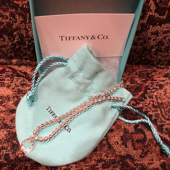 Tiffany Round Heart Charm Bracelet 